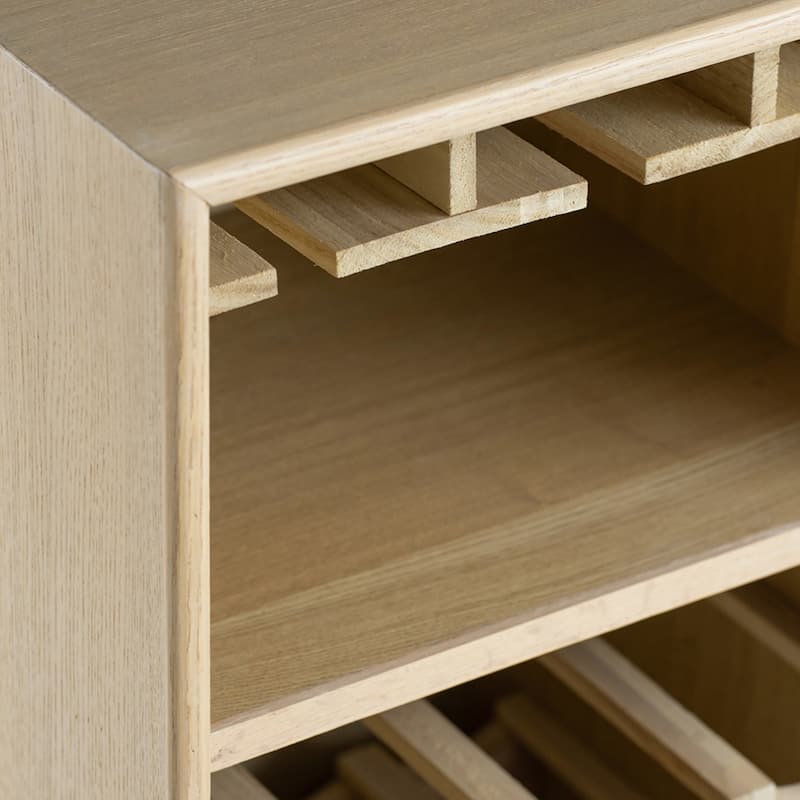 Wine Rack Single Door Cabinet - 30.75" - Beige