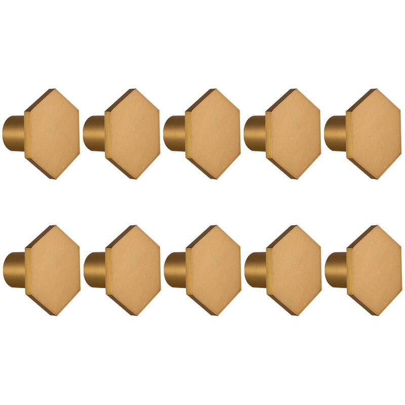 Design House 206599 Hexagon 1-3/16" Geometric Cabinet Knob - Pack of - Satin Gold