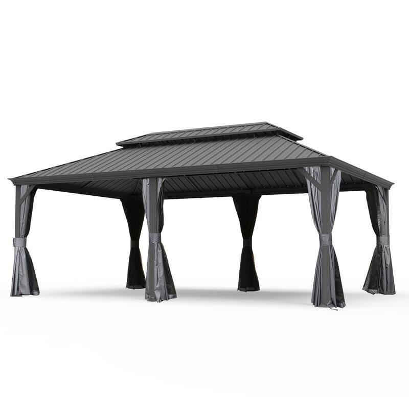 Domi Hardtop Gazebo with Galvanized Steel Double Roof and Aluminum Frame