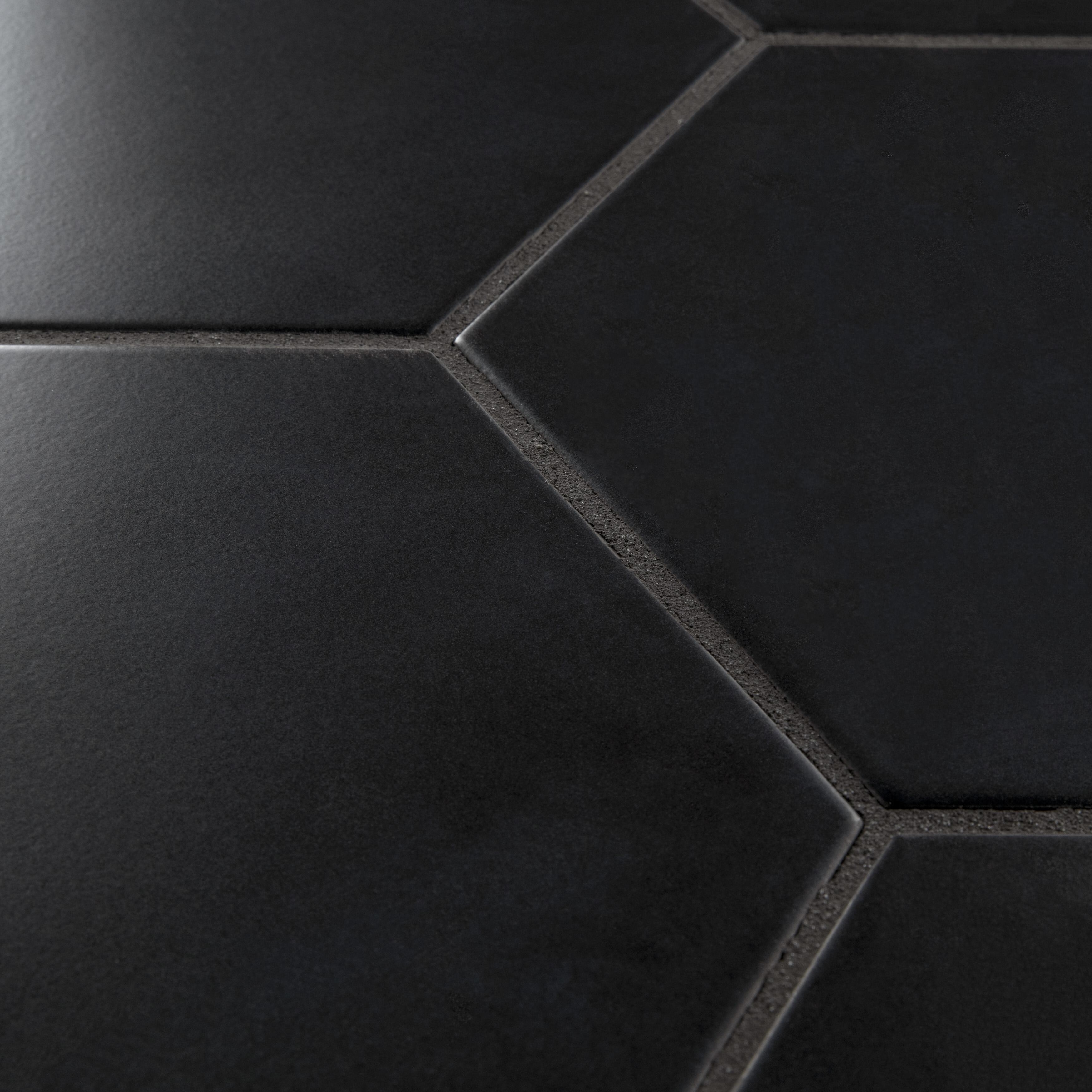Somertile 8 625x9 875 Inch Textilis Black Hex Porcelain Floor And Wall Tile Overstock 11863750