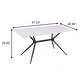 preview thumbnail 30 of 131, Elega Modern Sintered Stone Dining Table Modern Trestle Base Powder-Coated Steel Frame Kitchen Table - 47"-71"
