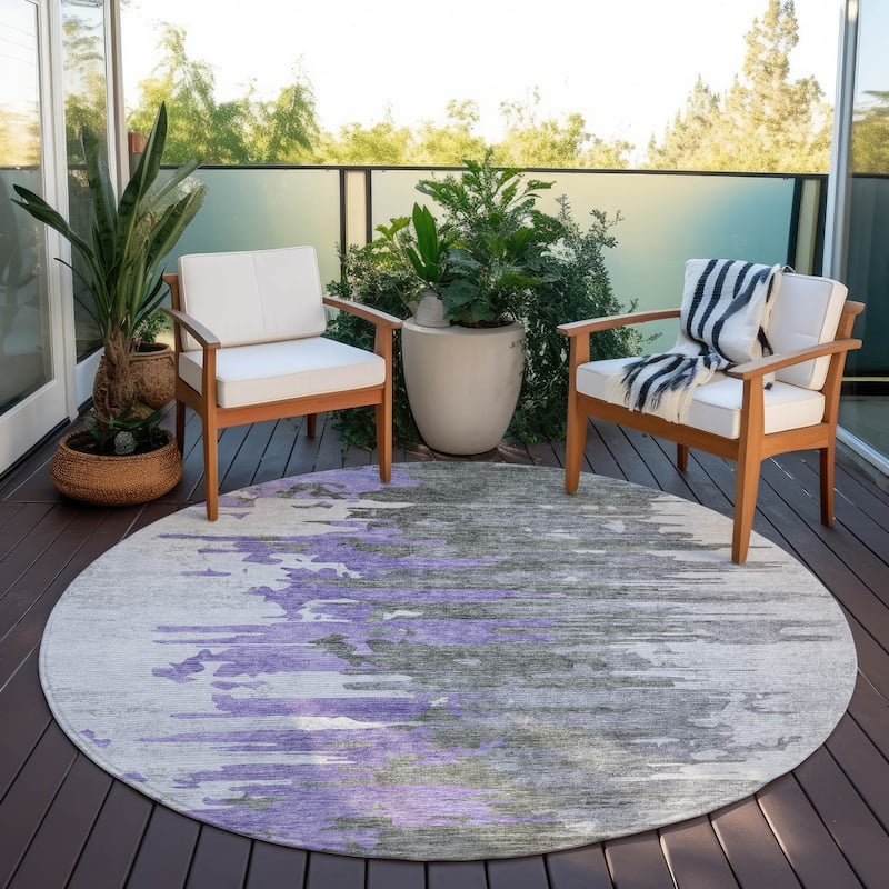 Machine Washable Indoor/ Outdoor Chantille Modern Ombre Rug