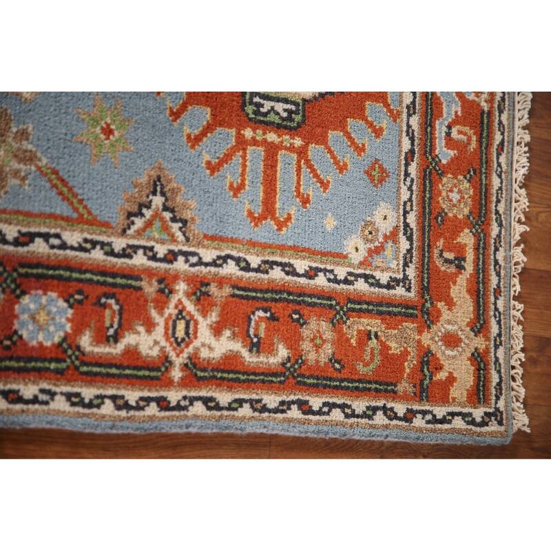 Light Blue Kazak Indian Area Rug Hand-knotted Wool Carpet - 3'2"x 5'1"