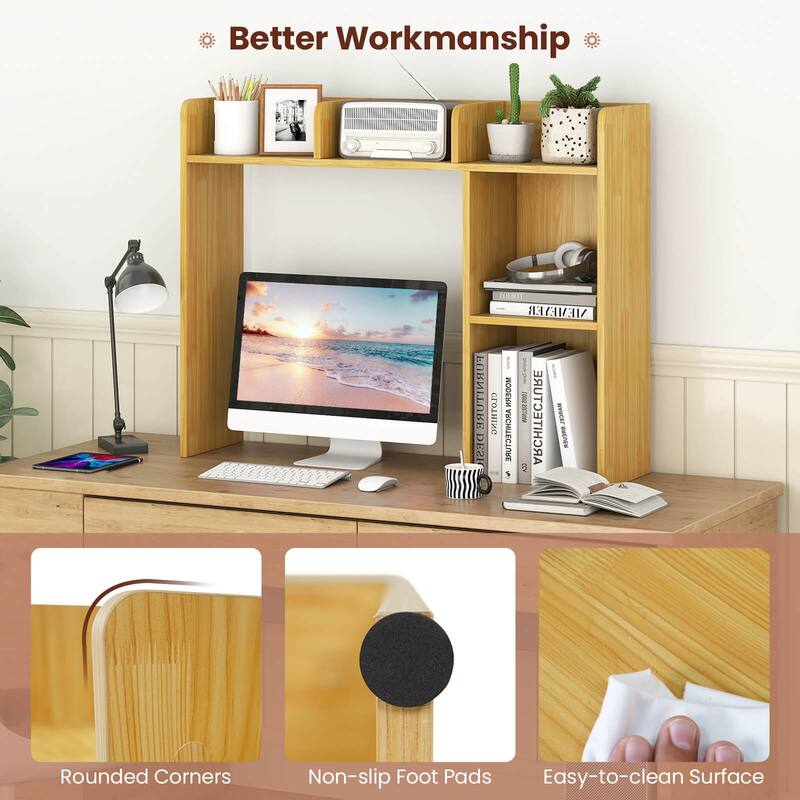 Costway Desk Bookshelf Desktop Storage Organizer Display Shelf Rack