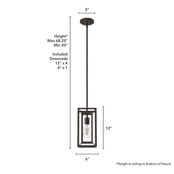 dimension image slide 0 of 2, Hunter Doherty 1-Light Mini Pendant - Kitchen Island, Dining Room, Bedroom - Industrial, Contemporary, Transitional