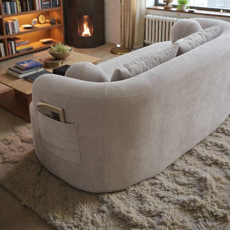Sofa-in-a-Box Memory Foam 2-Seater Couch, Deep Seat Chenille Loveseat, No Assembly, Modern Compact Sofa for Living Room