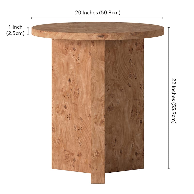 Anders 20" Wide Burled Side Table - 20" Wide