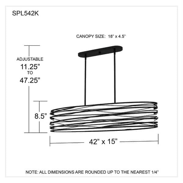 Spiral 5-Light Mystic Black Island Light