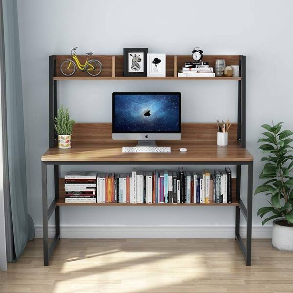 Shop Computer Desk With Hutch And Bookshelf 47 Home Office Desk