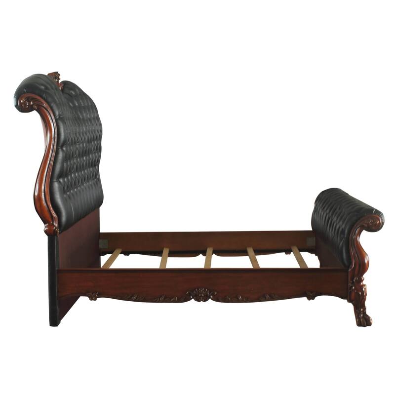 Adison Black and Cherry Oak Sleigh Bed