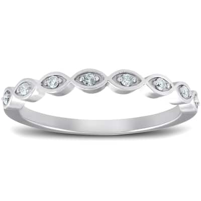 Diamond Wedding Ring Womens Stackable White Gold Anniversary Band