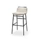 preview thumbnail 2 of 6, Kavalan Beige Fabric Seat with Black Metal Frame Counter Stool