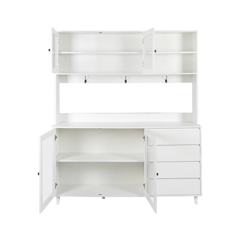 Freestanding Kitchen Pantry Kitchen Hutch Cabinet with Doors and Drawers