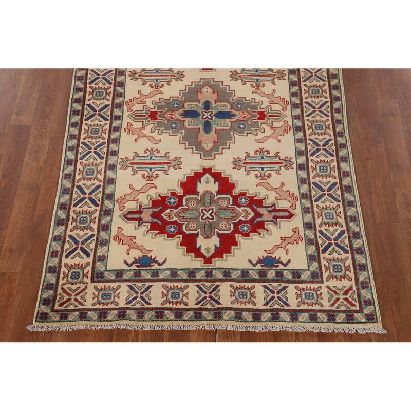 Kazak Oriental Accent Rug Hand-Knotted Wool Carpet - 3'10" x 6'1"