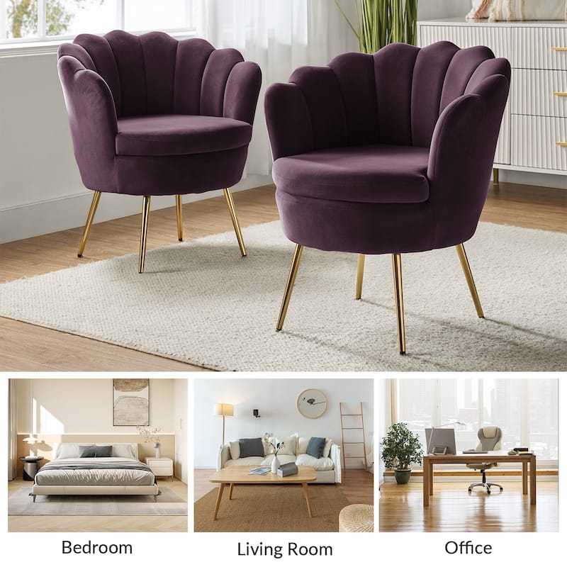 Xabier Cute Modern Upholstered Barrel Chair Accent Chair with Tufted Back by HULALA HOME