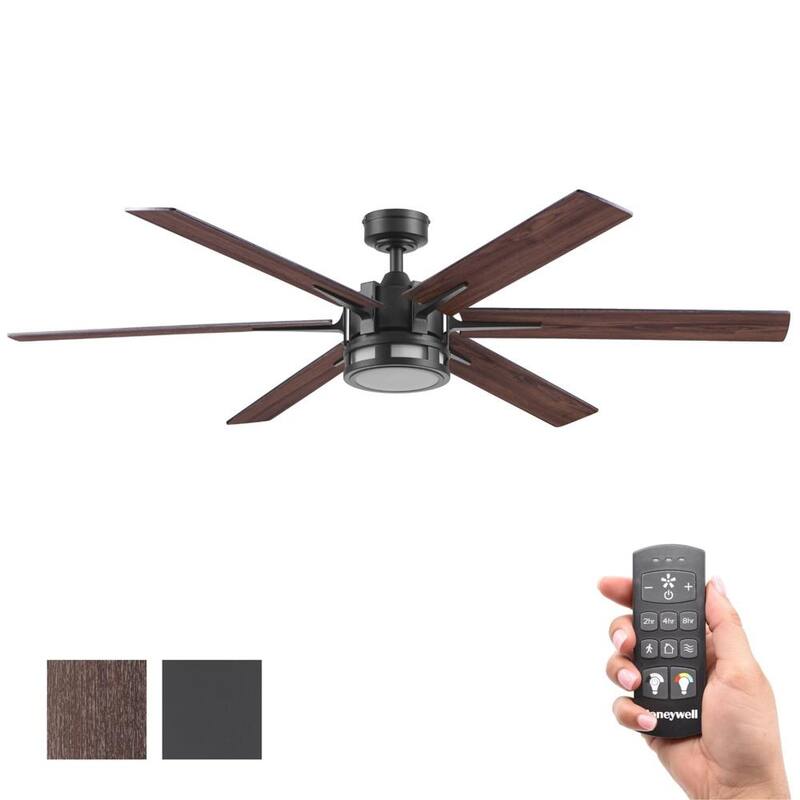 Honeywell Kaliza Modern Gun Metal Indoor Ceiling Fan with Light & Remote Control
