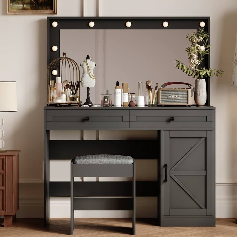 Modern 43.4" W Makeup Vannity with Mirror
