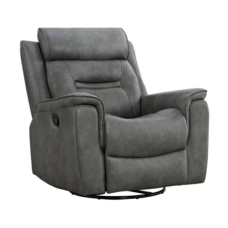 Spruce & Spring Alexis Swivel Manual Recliner Faux Leather Glider Recliner