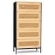 preview thumbnail 14 of 32, 5-Drawer Chest Dresser Closet PE Wicker Rattan Storage Tower Organizer