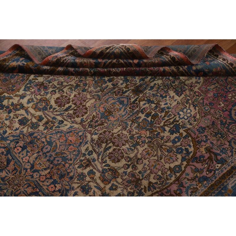 Silk Pre-1900 Antique Kashan Mohtasham Persian Area Rug Hand-knotted - 4'1" x 6'10"