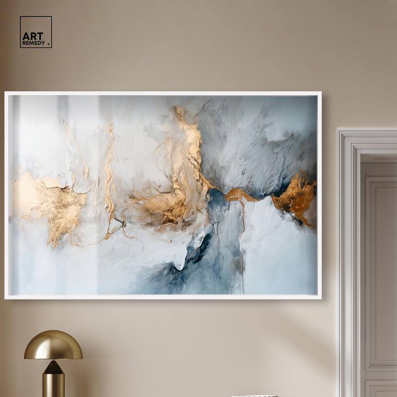 Canvas of Golden Shades Shadowbox by Art Remedy
