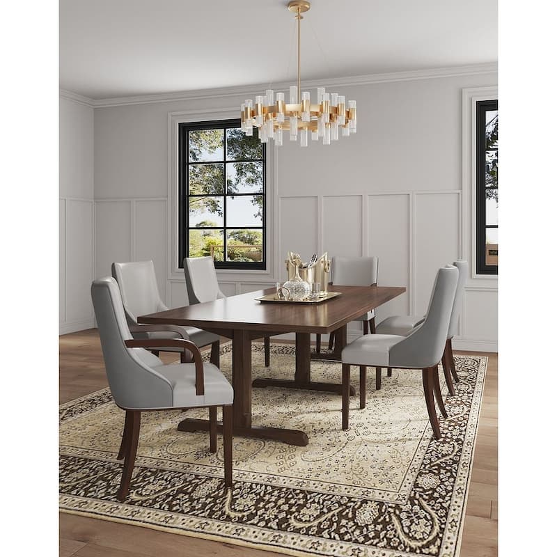 Manhattan Comfort Shubert Multi Piece Modern Faux Leather and Velvet Dining Chair Set