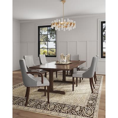 Manhattan Comfort Shubert Multi Piece Modern Faux Leather and Velvet Dining Chair Set