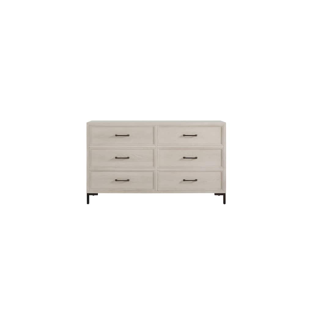 Bradley 6-Drawer Wood Dresser, Antique White