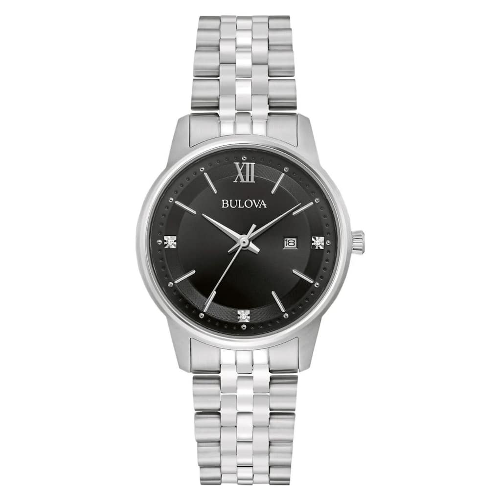 Bulova Women's Classic Black Dial Watch - 96P226 - White - One Size