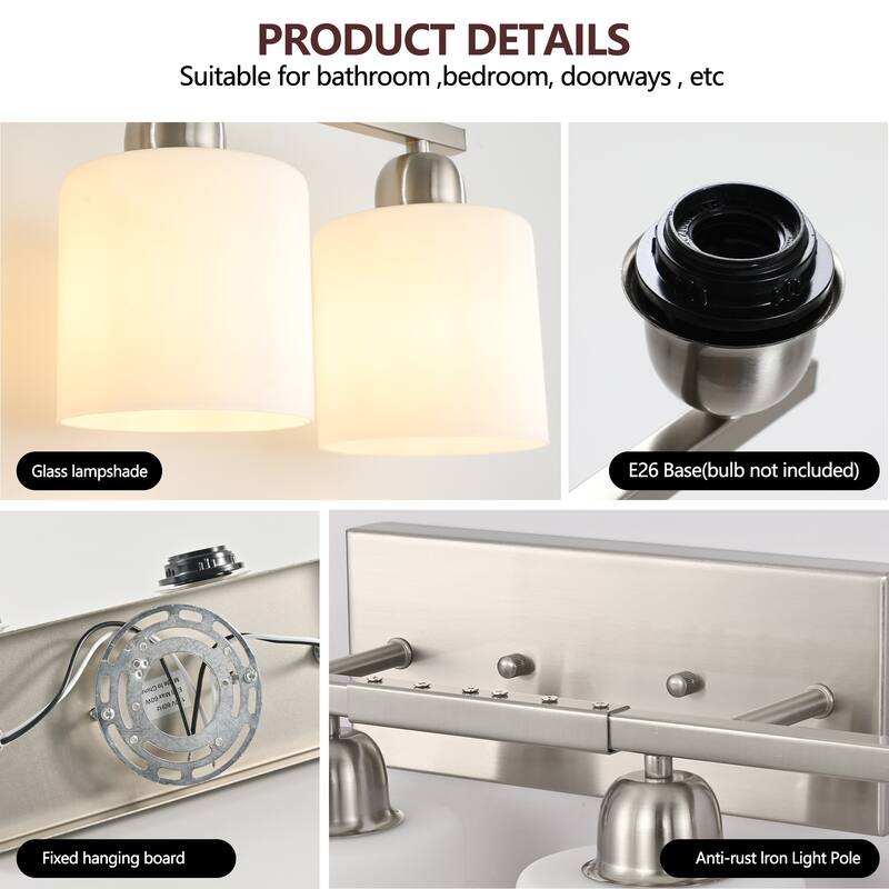 8-Light Brushed Nickel Vanity Light(No Bulbs Included)