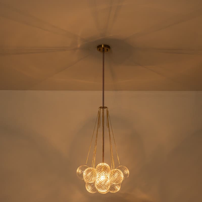 1 - Light Sputnik Glass Bubble Sphere Chandelier for Dinning Room - 45.1 in. W x 20 in. H