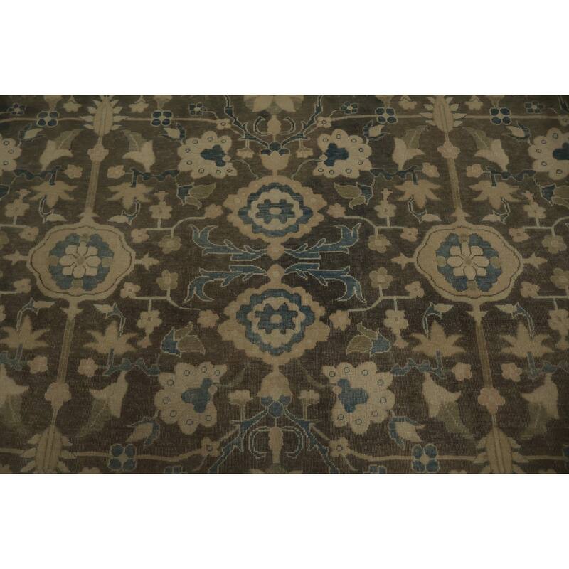 Hand Knotted Oriental 100% Wool Carpet Traditional All-Over Greys & Charcoal Ziegler Area Rug - 12' 6'' X 9' 8''