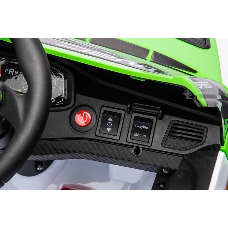 Kids Electric Ride-On Car 12V, Remote Control, Music, LED Lights, Two Doors Open, Seat Belt, Black