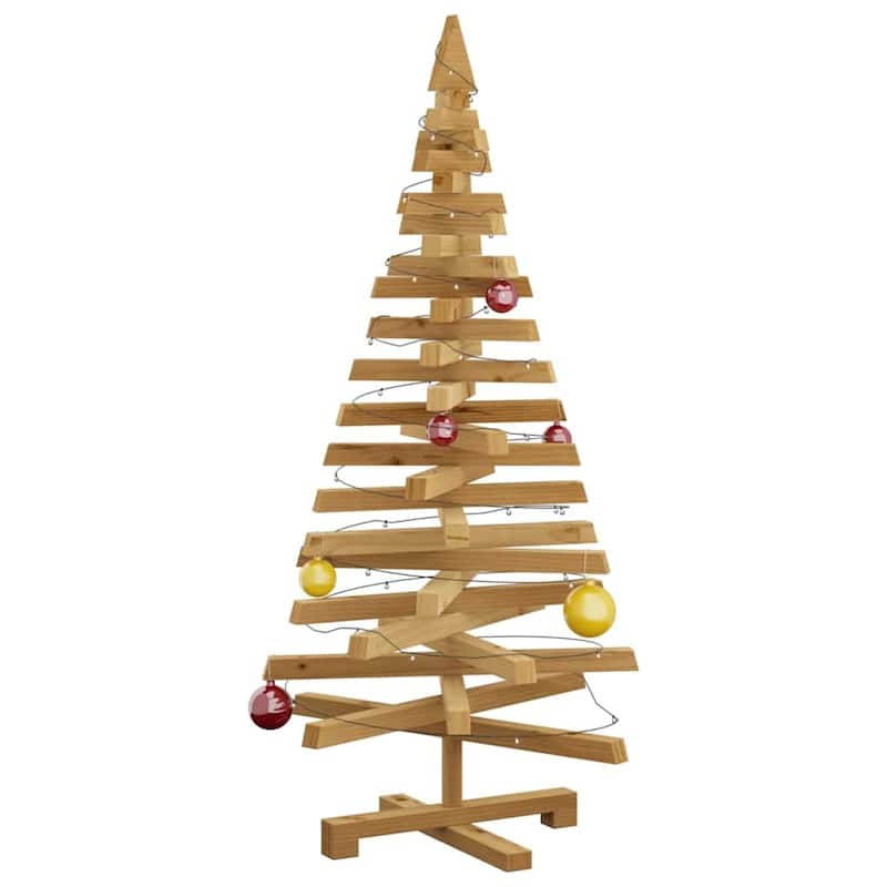 vidaXL Christmas Trees with Stand Natural/Brown Solid pine wood