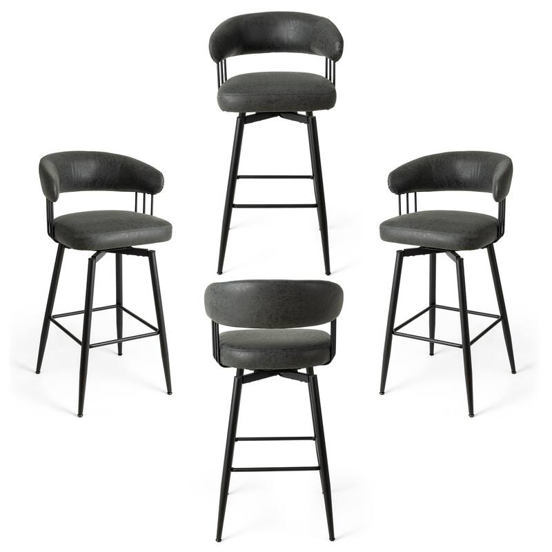 Glitzhome 26 or 31 Inches Modern Upholstered Swivel Counter Height Bar Stools