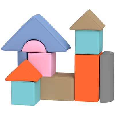 11 Piece Soft Foam Play Set for Toddlers Educational Building Blocks Lightweight Easy to Clean Safe Indoor Playset - Multi