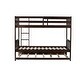 preview thumbnail 10 of 10, Stylish & Simple Twin Over Twin Bunk Beds with Trundle, Safety Rail and Ladder, Kids/Teens Bedroom, Split Into 2 Beds, Black