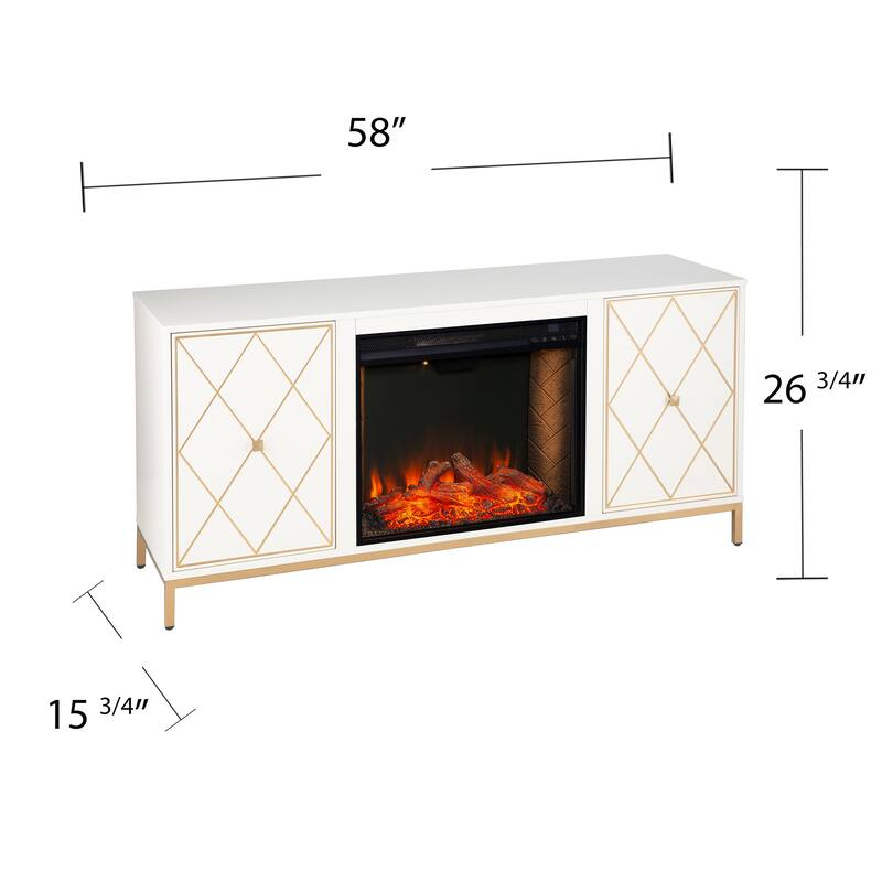 SEI Furniture Marradi Modern Media TV Stand with Storage & Electric Fireplace Insert