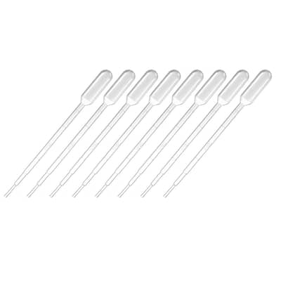 30 Pcs 1ml Disposable Pasteur Pipettes Liquid Drop Droppers Graduated 144mm Long - Clear