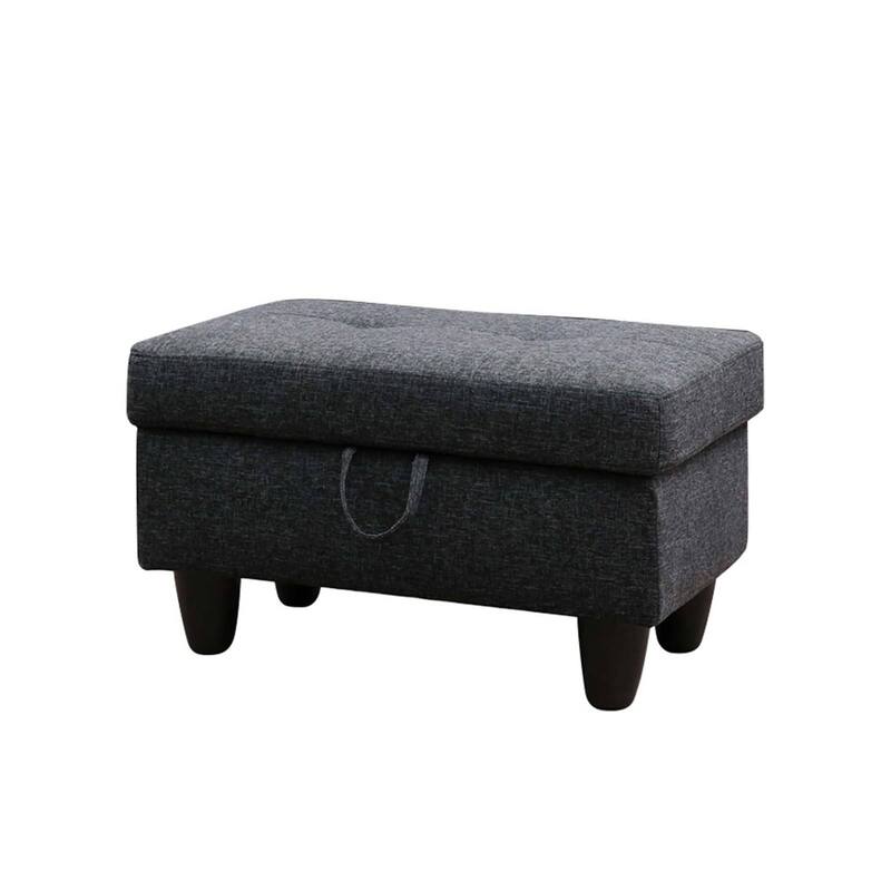 Red Flannel And PVC Living Room Storage Ottoman