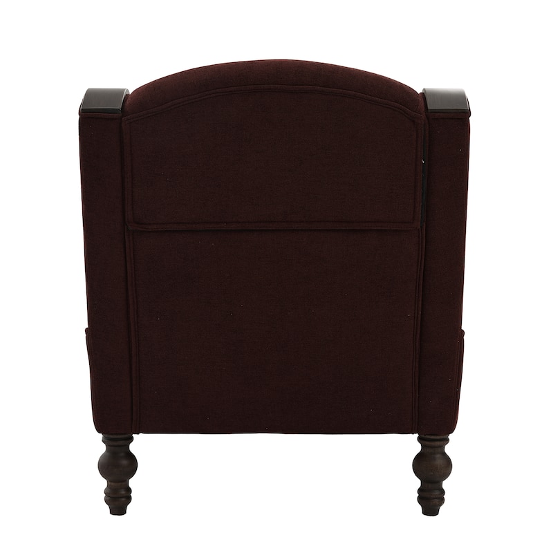 Ergonomic Chaise Lounge Indoor Chenille Single Lazy Sleeper Sofa Bed with Side Pockets, Solid Wood Armrests and Foots