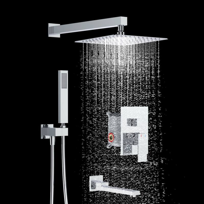 GIVINGTREE 12 inch Tub and Shower Faucet with Rough-In Valve - 12 inch