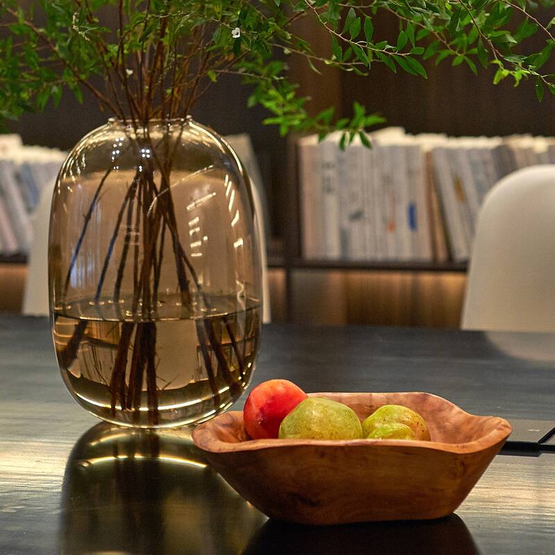 Greenage Cedar Fruit Bowl, Wooden Storage Natural Crafts Serving Bowls