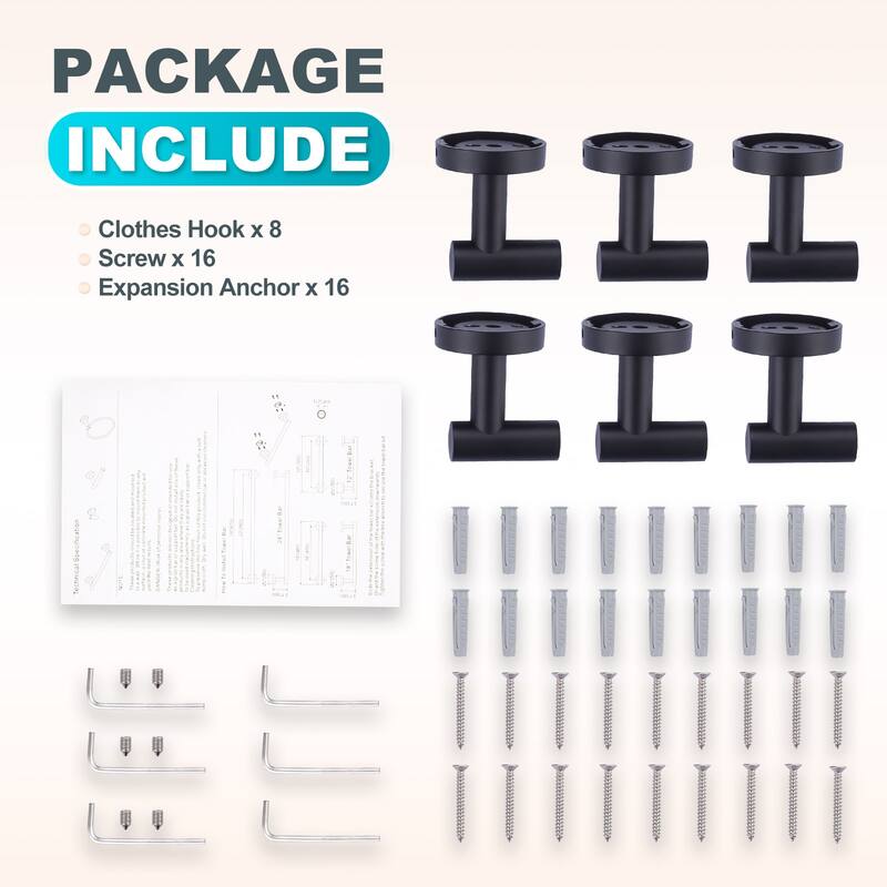 WOWOW Stainless Steel J-Hook Robe/Towel Hook 6-Pack