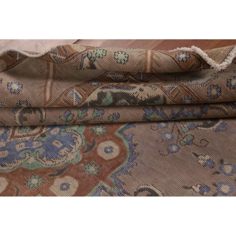Overdyed Vintage Tabriz Persian Vintage Rug Hand-Knotted Wool Carpet - 6'5"x 9'1"