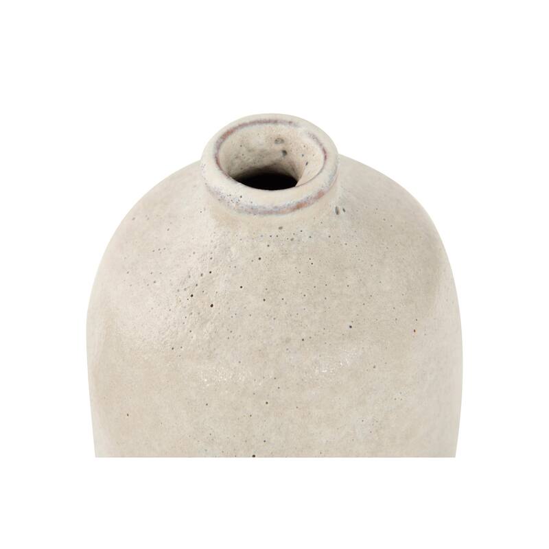 Light Grey Terracotta Vases with Pitted Sand Finishes (Set of 3 Sizes)