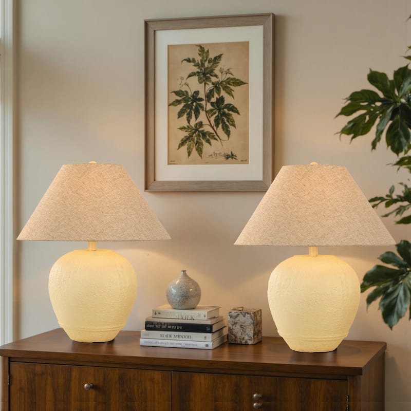 Ceramic Table Lamp with Linen Shade