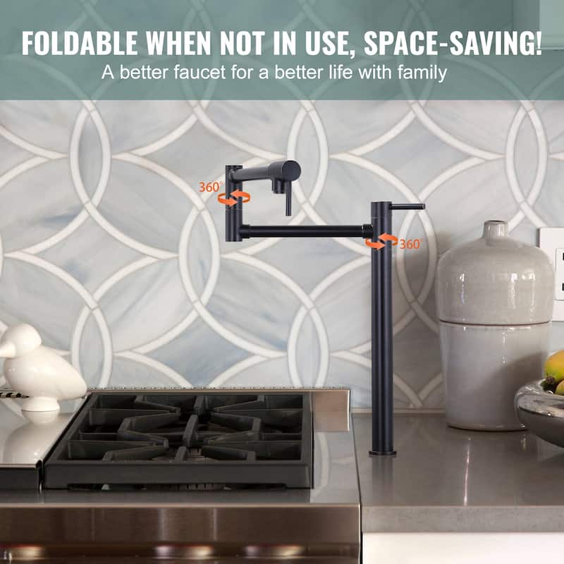 WOWOW Deck Mount Pot Filler Folding Faucet