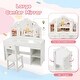 preview thumbnail 3 of 11, GIMMYFIVE Princess Makeup Desk & Chair Set Withtouch Light Detachable Tri-Folding Mirror