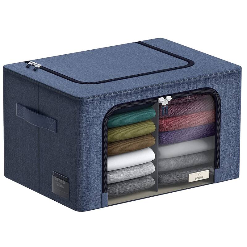 Storage Bins With Window (Single) - 12.62'' H X 19.75'' W X 16'' D - Blue